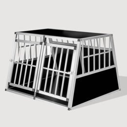 Aluminum Large Double Door Dog cage With Separate board 65a 104 06-0776 gmtpet.net