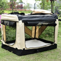 Beige Outdoor Pet Travel Bag Foldable Dog Carrier Bag XL 81cm gmtpet.net