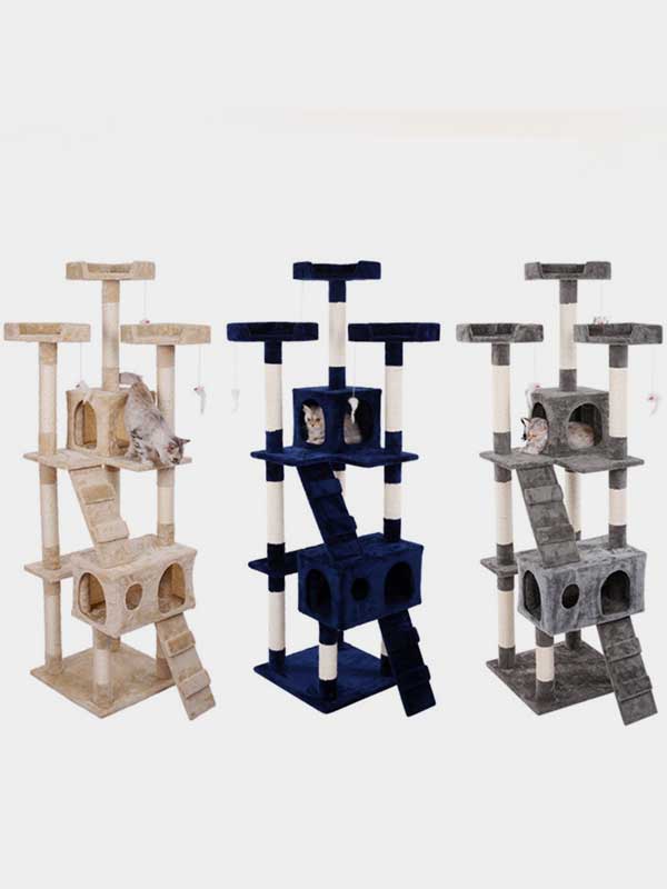 Fábrica de árvore de gato de madeira $ 23,28 Plataforma OEM Coluna de sisal Estrutura de escalada para gato 06-1171 gmtpet.net