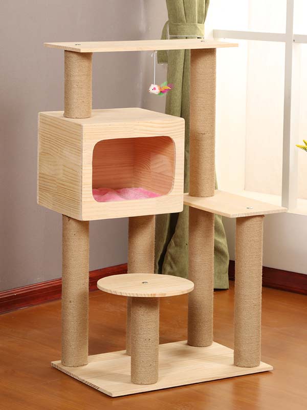 Melhor gato árvore pinho corda de cânhamo coluna escada gato casa quente brinquedo para gato 06-1165 gmtpet.net