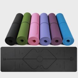 Eco-friendly Multifunction Beginner Yoga Mat With Body Line Thickened Widened Non-slip Custom TPE Yoga Mat gmtpet.net