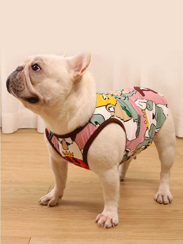 GMTPET французский весенне-летний тонкий жилет для собак, хлопковый жилет с рисунком толстой собаки, бульдога, мопса, 107-222038 gmtpet.net