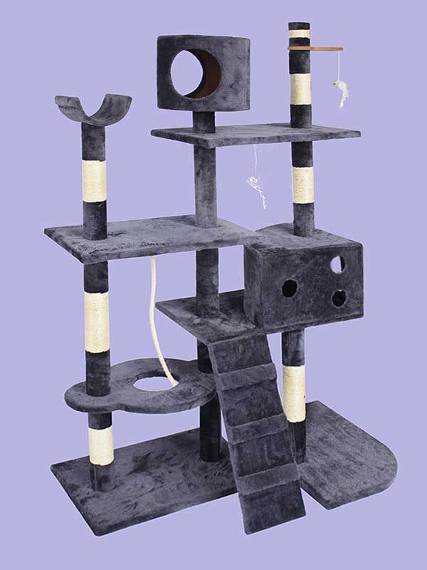 Четырехслойная фланелевая рама для кошек из сизаля, платформа для кошачьей комнаты, лестница для лазания, игрушка для мыши, кошачье дерево 06-0003 gmtpet.net