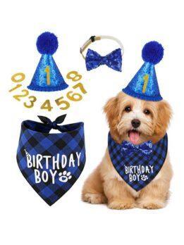 Pet party decoration set dog birthday scarf hat bow tie dog birthday decoration supplies 118-37011 gmtpet.net