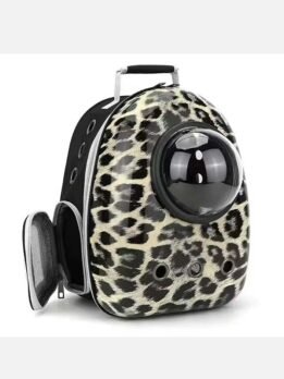 Sand leopard print upgraded side opening pet cat backpack 103-45009 gmtpet.net