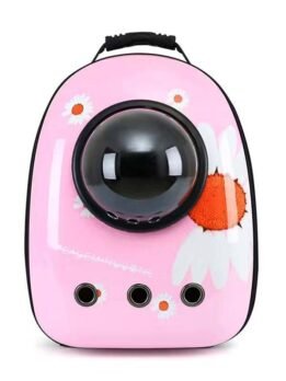Pink Daisy Upgraded Side Opening Pet Cat Backpack 103-45021 gmtpet.net