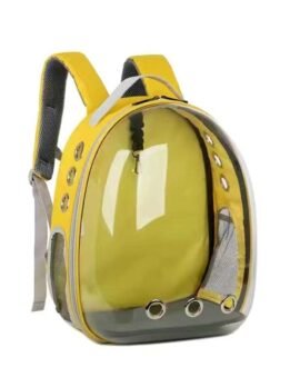 Transparent yellow pet cat backpack with side opening 103-45056 gmtpet.net