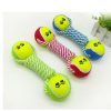 Dog toothcleaning cotton rope with tennis ball dog knot rope